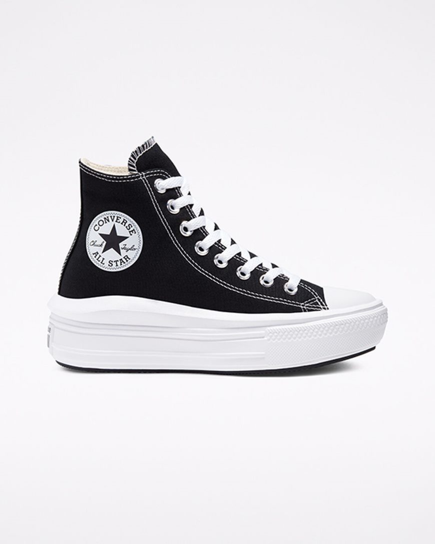 Topanky Na Platforme Converse Chuck Taylor All Star Move Vysoke Damske Čierne Béžové Biele | SK DJHPE5